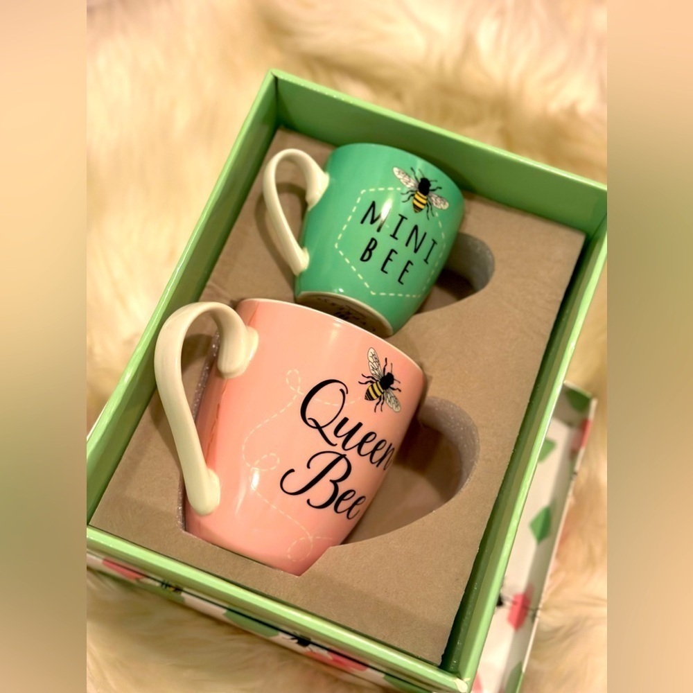 Queen Bee Mini Bee Mommy and Me Ceramic Cups